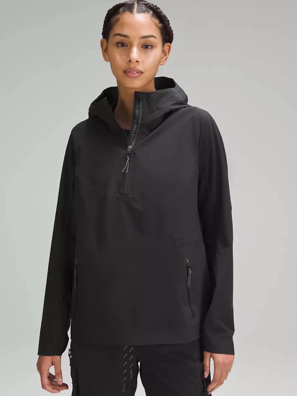 lululemon athletica Black Half-Zip Hooded Pullover